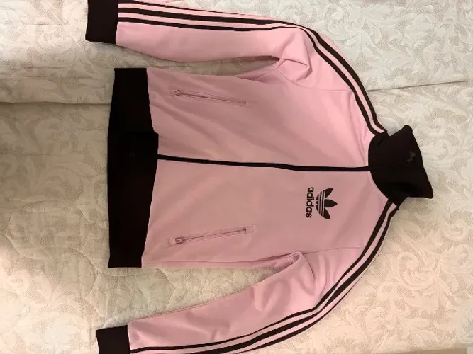 jaqueta adidas rosa e marrom pp