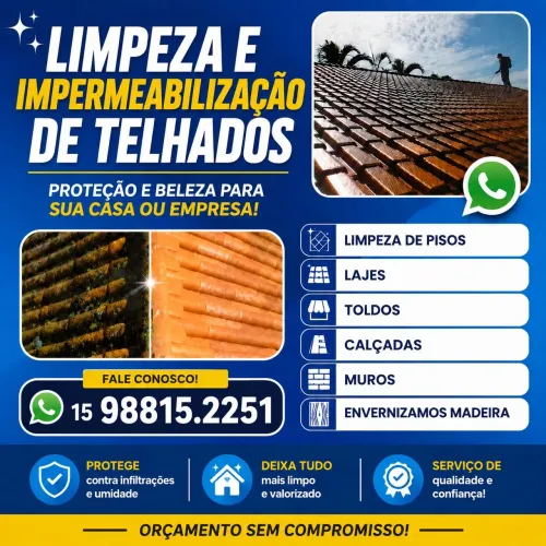 Limpeza e impermeabilização de telhado