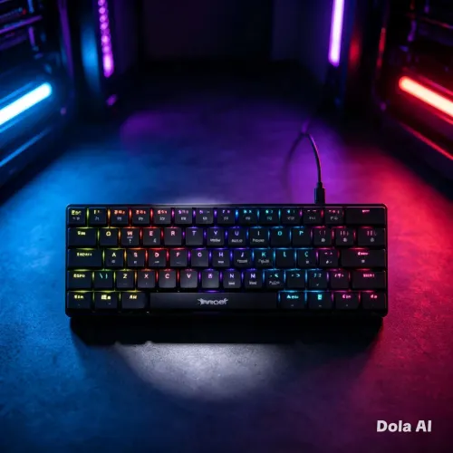 Teclado mecânico, switch azul e RGB personalizável