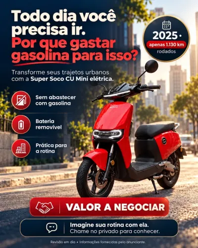 SUPER SOCO CU MINI ELÉTRICA 2025 - IMPECÁVEL