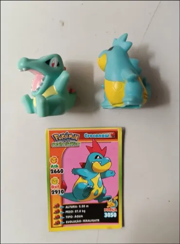 Colecionáveis Pokémon Dedoche: Totodile & Croconaw + Card Pokémon Croconaw