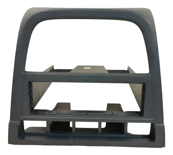 Moldura Painel 1 E 2 Din Vw Voyage G4 2009 A 2012 Prata Cinza