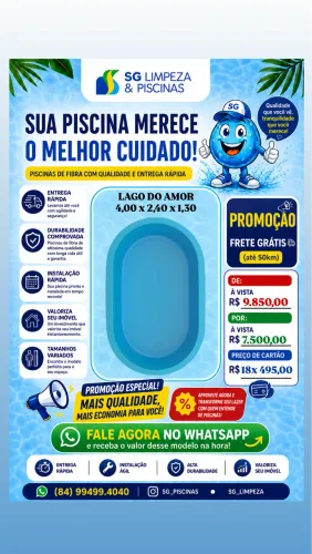 Piscina de fibra 4 metros