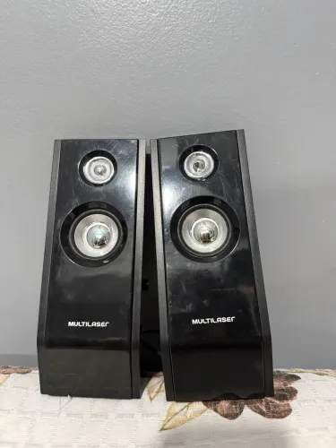 Caixa Subwoofer Som Multilaser - Cor Black Piano Usb
