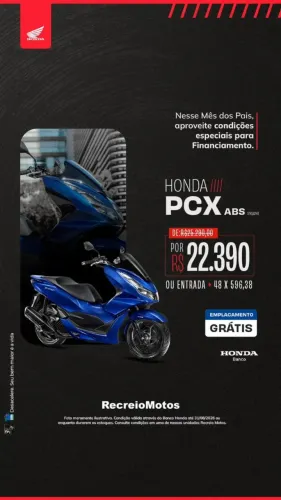 PCX 160 ABS 2026 - 0km - ENTRADA + 48x 596,38 - EMPLACAMENTO