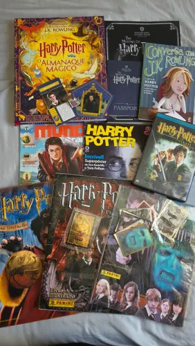 coleção harry potter livros revistas cards dvd