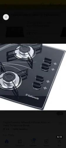 Fogão Cooktop 4 bocas Safanelli