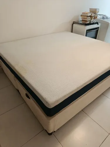 Cama Box Baú + Colchão KingSice - 2.00 × 2.03