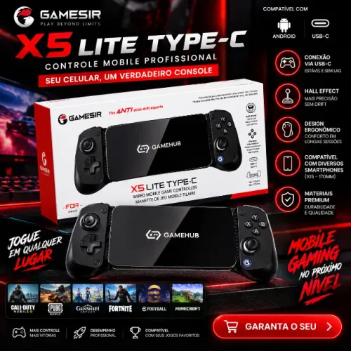 GameSir X5 Lite Controle Gamer USB-C para Celular Android