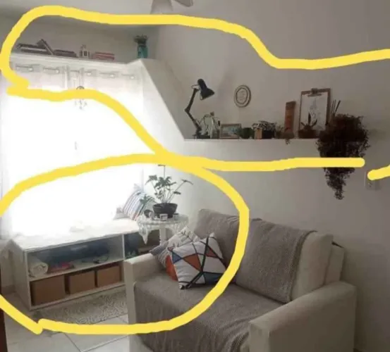 Móveis em MDF branco. 