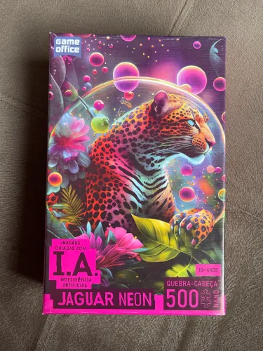 Quebra Cabeça Jaguar Neon novo IA 500 peças nano