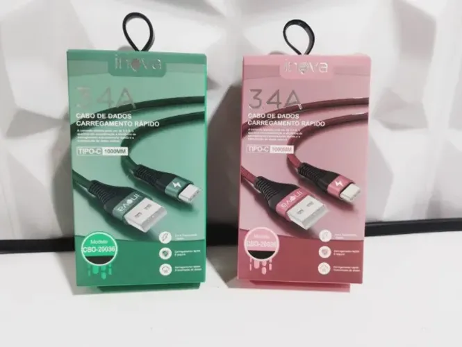 CABOS USB x TIPO C, NOVOS, ROSA OU VERDE, LIMPA ESTOQUE