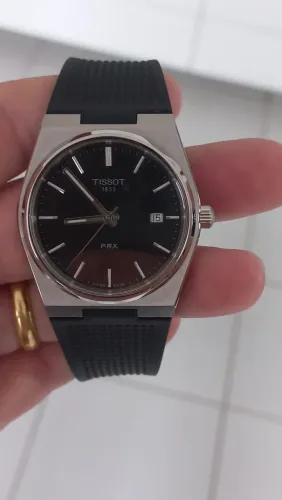 RELÓGIO TISSOT PRX( MOSTRADOR PRETO) *PULSEIRA SILICONE*