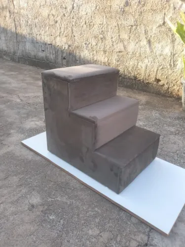 Escada Para Cachorro Gato Mdf 3 Degraus