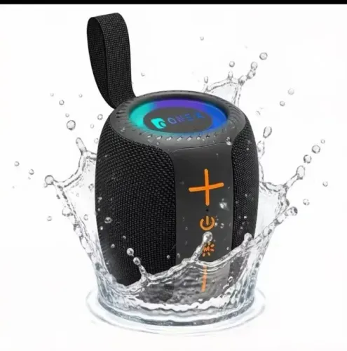 Caixa De Som Bluetooth Grave Forte Com Led Ipx6 FM Usb-C Portátil Sem fio Resistente a Águ