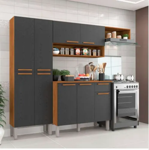 Cozinha Verona 9 Portas com Nichos Funcionais