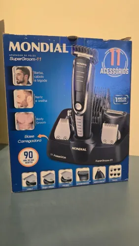 Aparador De Pelos Super Groom 11 Mondial Preto/prata Bg-05 Cor Preto (USADO)