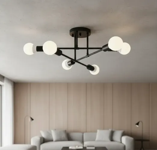 Lustre Luminária  Moderno 6 Lâmpadas