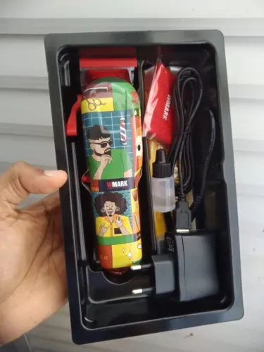 Máquina de cortar cabelo profissional wmark estampa colorida barbeiro barbearia
