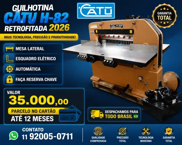 Guilhotina catu h-82 automática ano 2026 retrofitada 