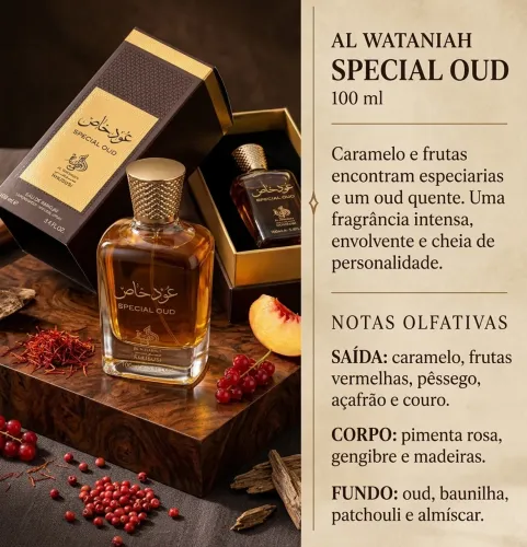 Promoção Perfume Arabe Especial Oud Al Wataniah unissex 100 ml 