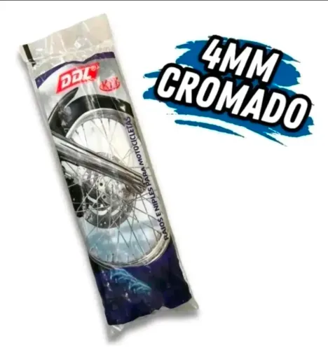 Jogo Raio Dianteiro Ddl Cromado 4mm Ybr 125 dianteiro Prateado 4 Mm