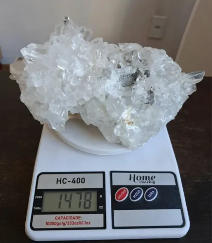 Druza de Cristal de Quartzo Translúcido Para Harmonização e Energização de Ambientes