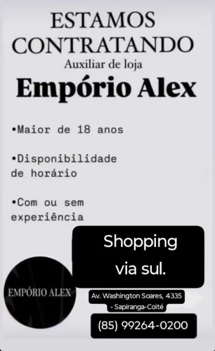 Vaga auxiliar de loja