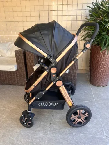 Kit bebê 3 em 1 Carrinho Luxo com 4 rodas e bebê conforto Club baby