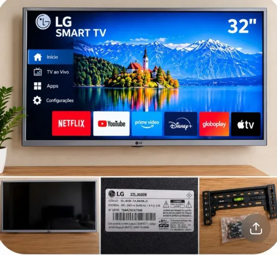SMART TV LG 32 POLEGADAS + SUPORTE DE PAREDE