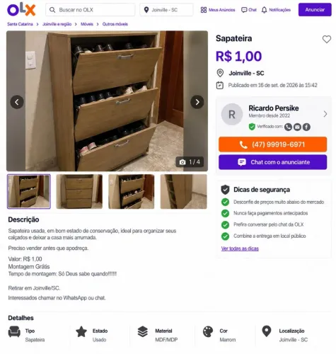 Vendo Sapateira desmontada