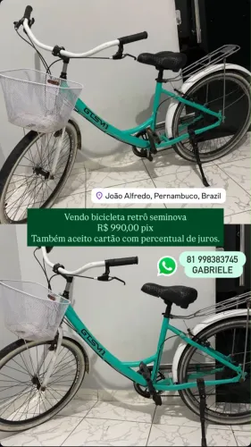 Bicicleta retrô seminova