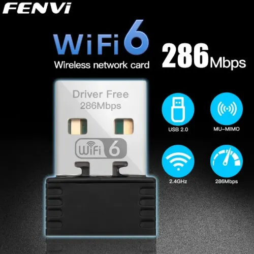 Adaptador Wi-Fi 6 AX286 Internet Sem Fios com Alto Desempenho USB