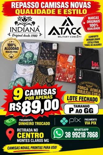 Camisas *Indiana e Atck originais Venda lote fechado