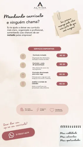 Currículo Profissional Revisado a partir de R$20