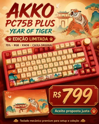 TECLADO MECÂNICO AKKO YEAR OF TIGER ? EDIÇÃO LIMITADA