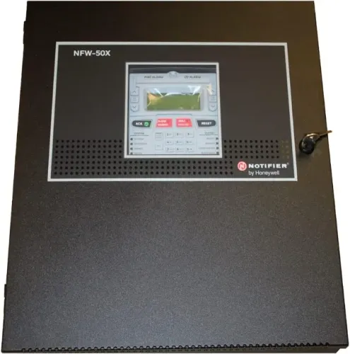 Painel de controle de alarme de incêndio Notifier NFW-50X (novo com gabinete)