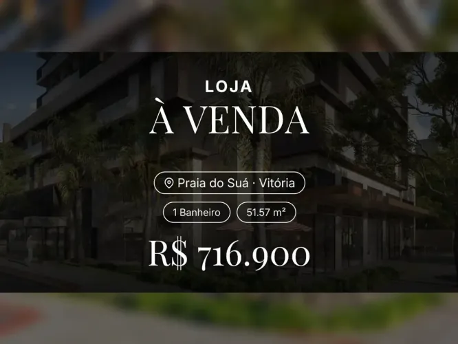 Praia do Suá: loja com grande fluxo de pedestres e veículos