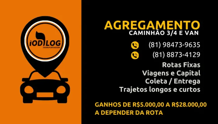 Agrego Caminhão 3/4 e Van - Rota Fixa - Início Imediato