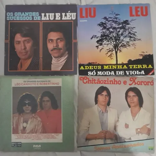 4 Discos Vinil Liu e Léu Léo Canhoto e Robertinho Chitãozinho e Xororó Frete Grátis
