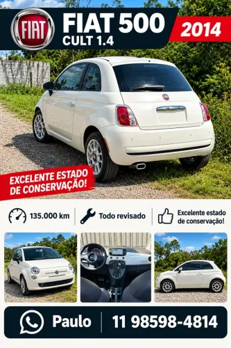 Fiat 500 Cult 1.4 Flex 8V EVO Dualogic 2014
