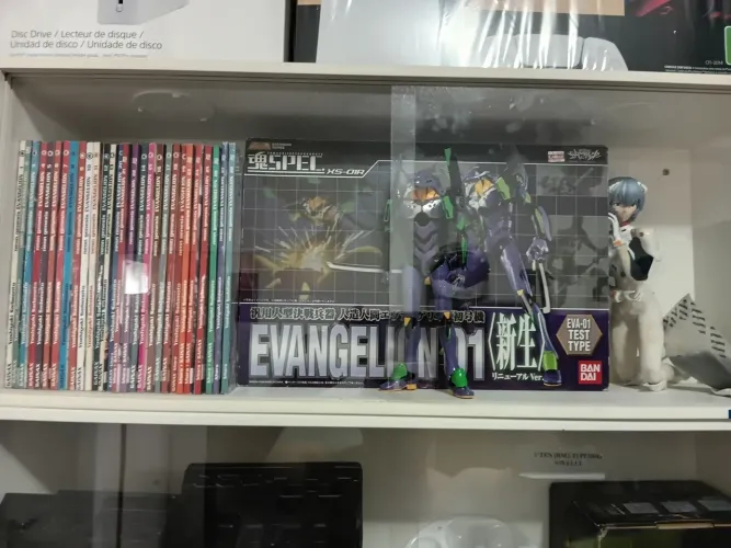 Coleção Evangelion action figures e mangá