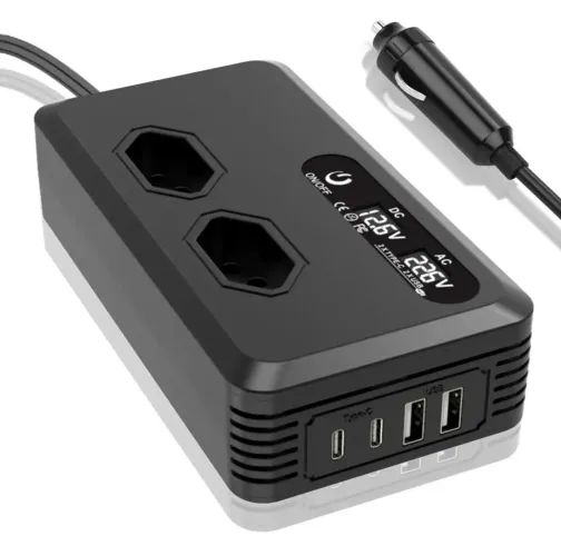 Inversor tensao 400w 12v 127v tomada veicular conversor energia pra carro