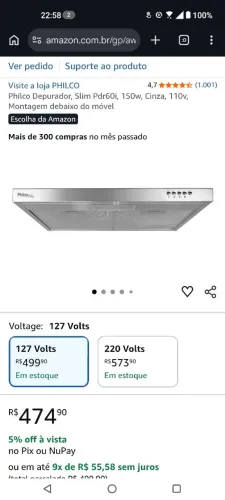 Estado de novo - Sem avarias - 50.5x8x59.5cm Philco depurador exaustor Slim Pdr60i