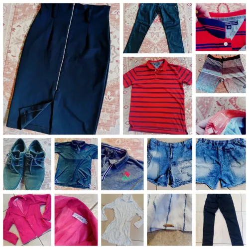 Lote roupa e sapatos masculino e feminino 