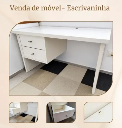 escrivaninha de fórmica fosca branca