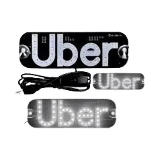 Placa Led Uber Usb Letreiro Luminoso Motorista