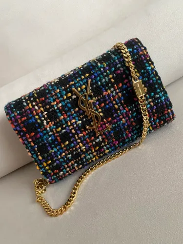 clutch saint laurent kate tweed colorida