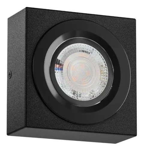 spot sobrepor (12 und.) preto 10x10 led integrado branco quente