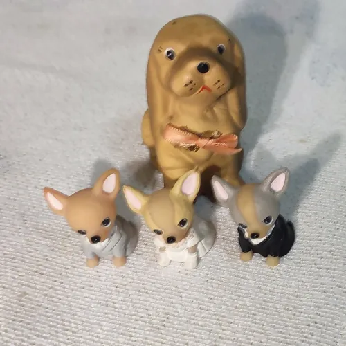 Lote Miniaturas Vintage Cachorrinhos Casamento - Retrô